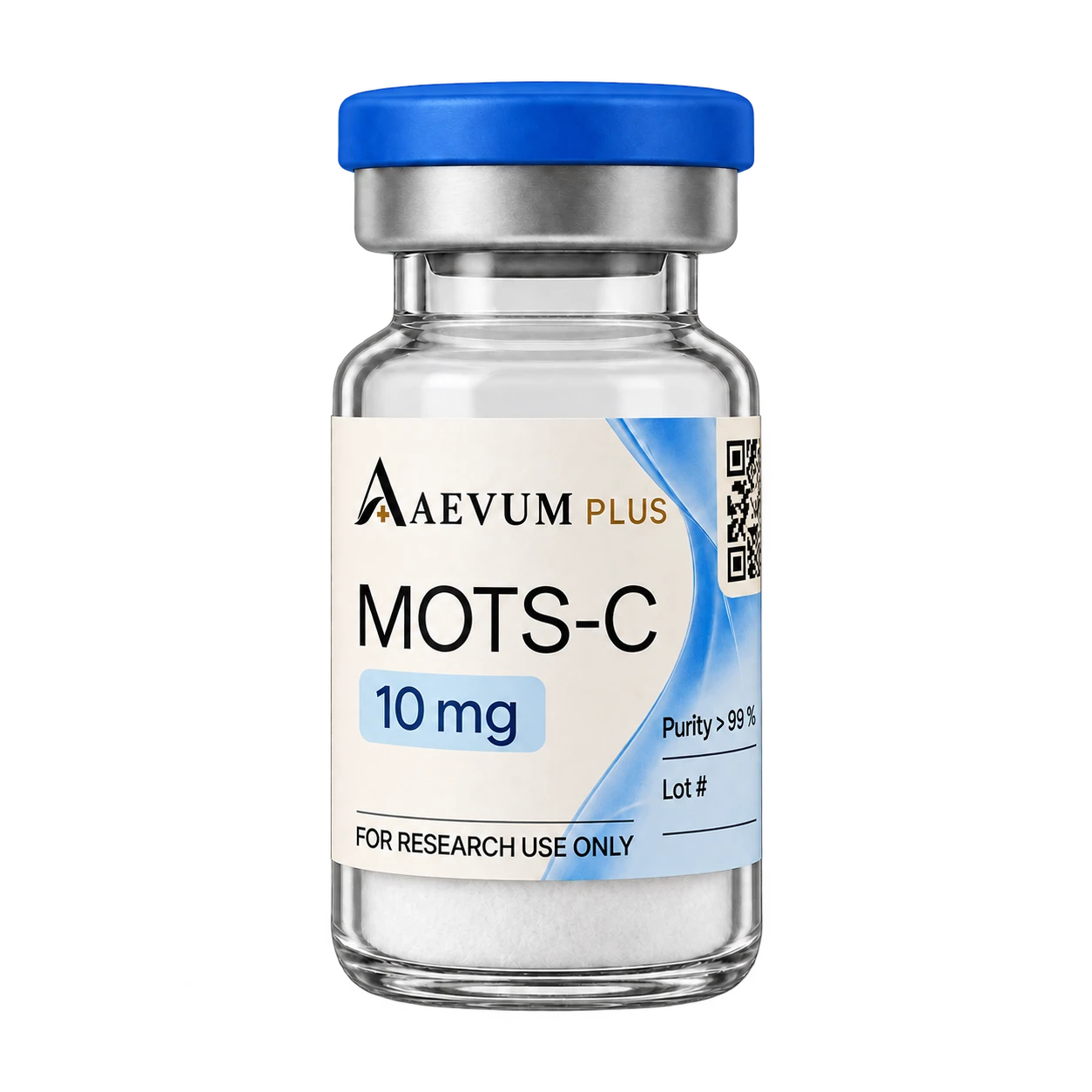 MOTS-C 10mg lyophilized research vial, Aevum Plus research material